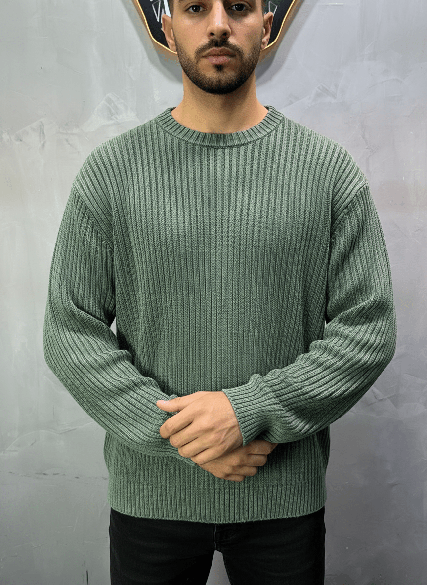PULL TRICOT VERT 2609 - ZG PREMIUM