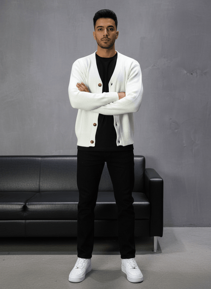CARDIAN BLANC EN TRICOT 2606 - ZG PREMIUM