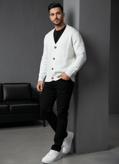 CARDIAN BLANC EN TRICOT 2606 - ZG PREMIUM