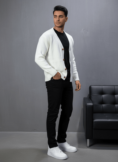 CARDIAN BLANC EN TRICOT 2606 - ZG PREMIUM
