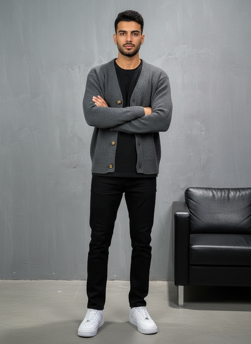 CARDIAN GRIS EN TRICOT 2606