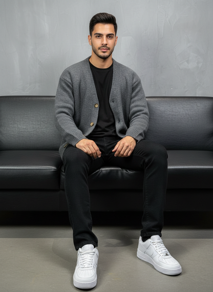 CARDIAN GRIS EN TRICOT 2606