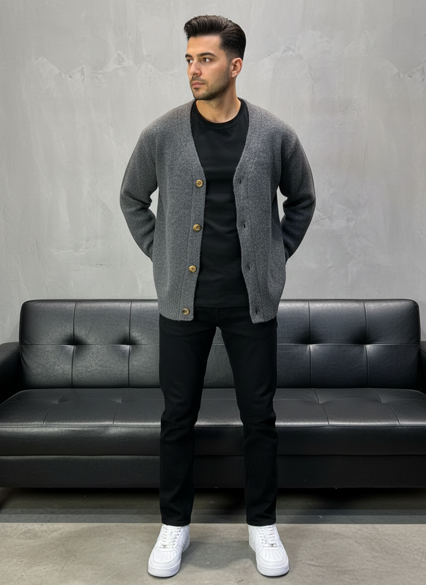 CARDIAN GRIS EN TRICOT 2606