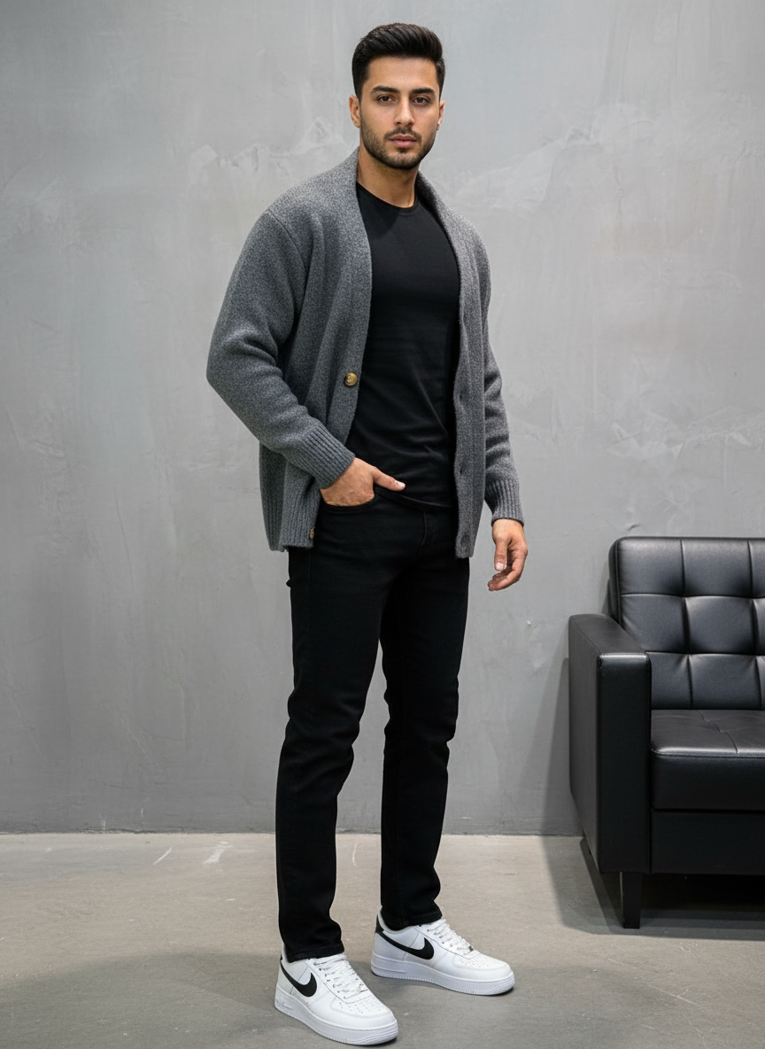 CARDIAN GRIS EN TRICOT 2606