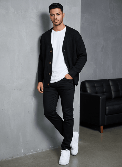 CARDIAN NOIR EN TRICOT 2606 - ZG PREMIUM