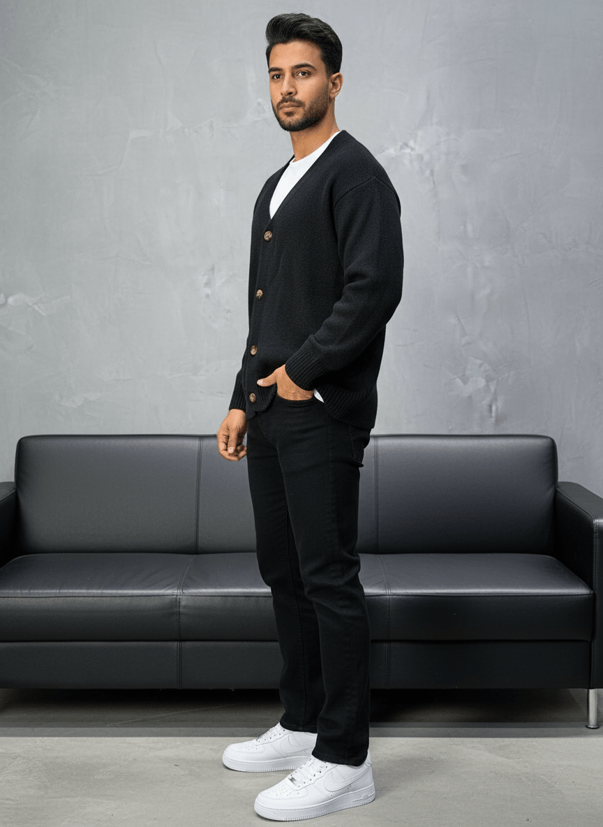 CARDIAN NOIR EN TRICOT 2606 - ZG PREMIUM