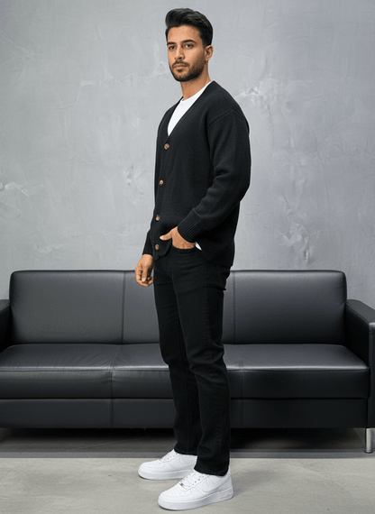 CARDIAN NOIR EN TRICOT 2606 - ZG PREMIUM