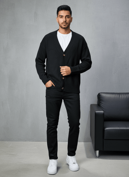 CARDIAN NOIR EN TRICOT 2606 - ZG PREMIUM