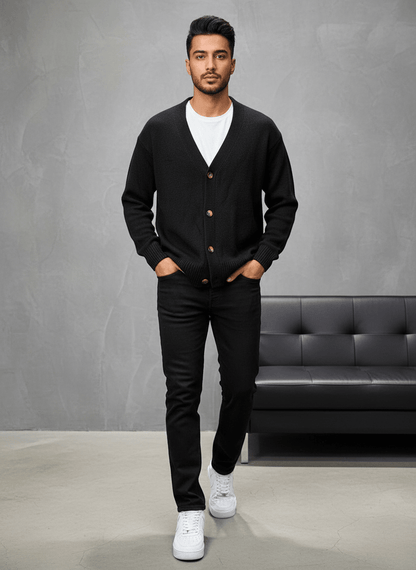 CARDIAN NOIR EN TRICOT 2606 - ZG PREMIUM