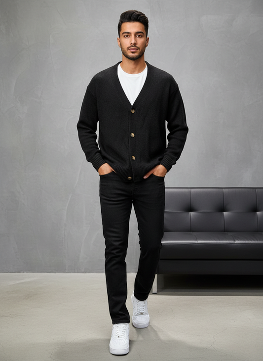 CARDIAN NOIR EN TRICOT 2606