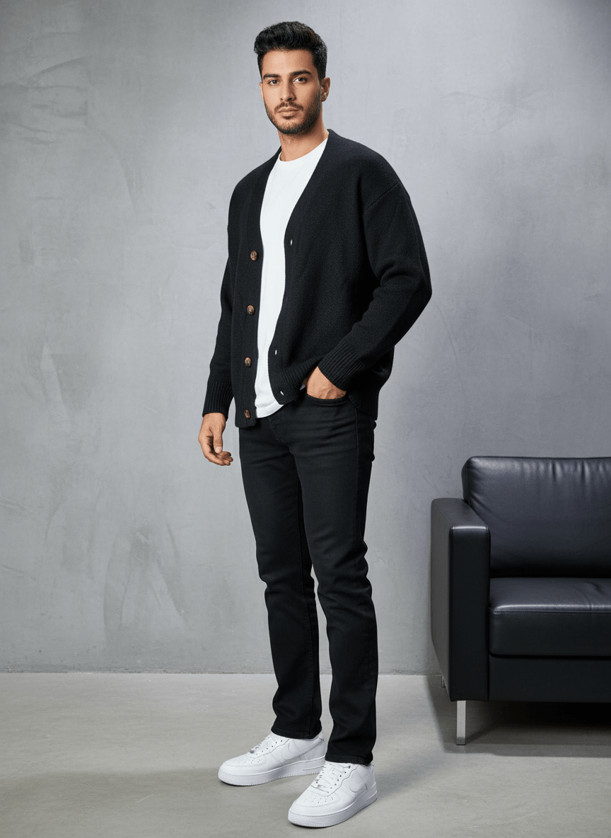 CARDIAN NOIR EN TRICOT 2606 - ZG PREMIUM