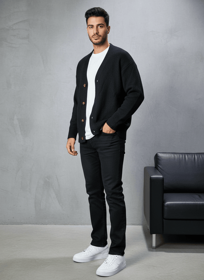 CARDIAN NOIR EN TRICOT 2606 - ZG PREMIUM