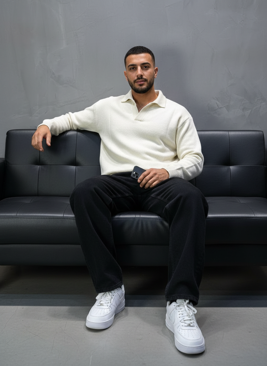 Pull beige Tricot Polo 2305