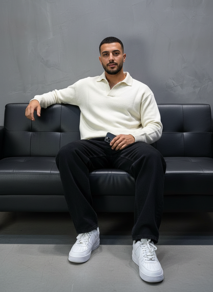Pull beige Tricot Polo 2305