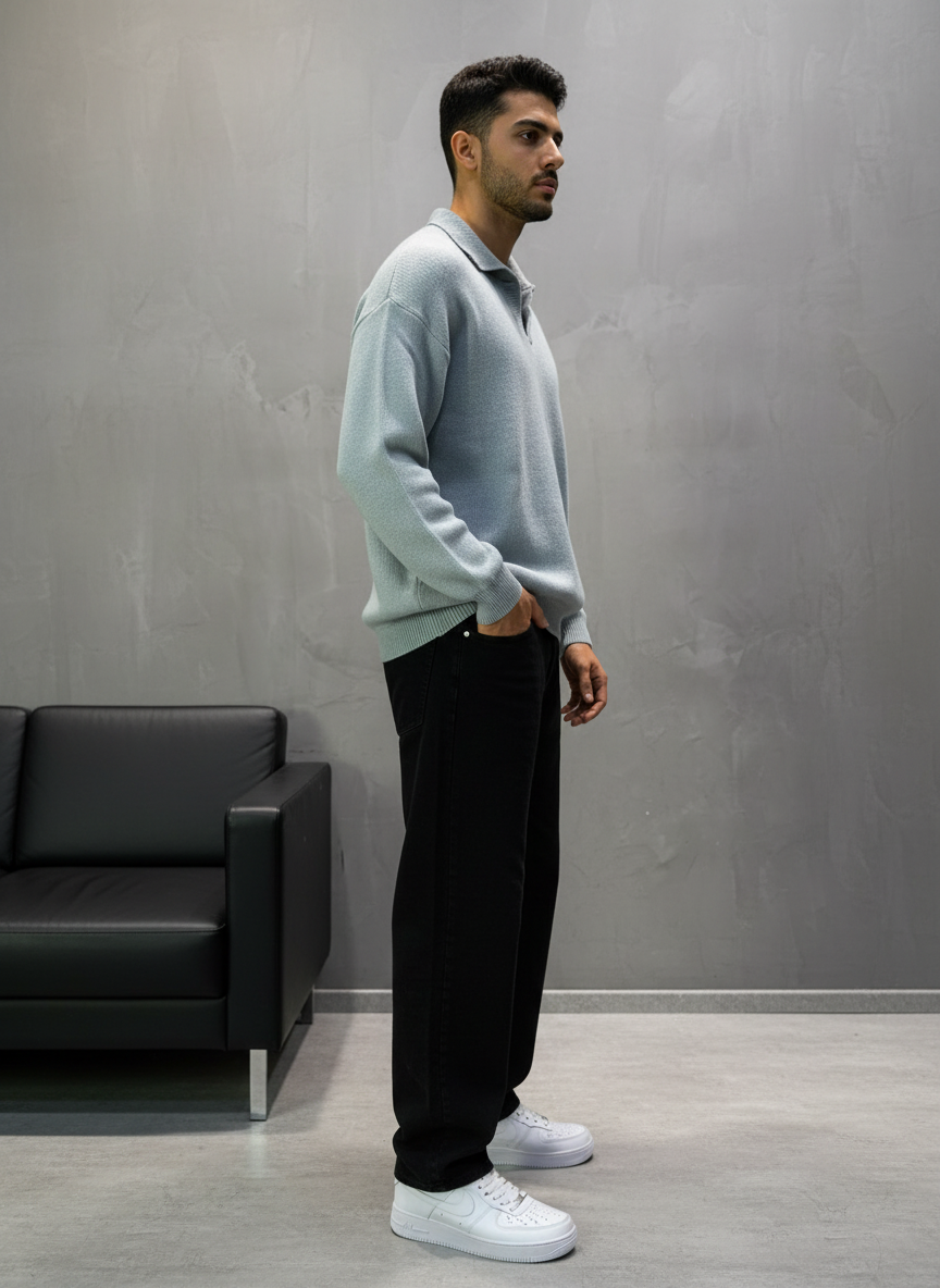Pull bleu Tricot Polo  2305