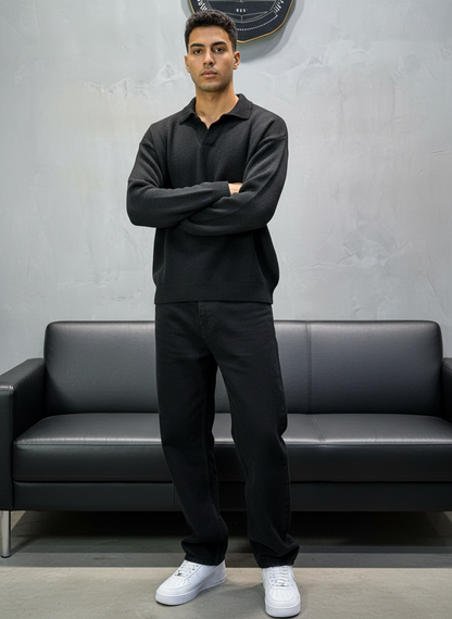 Pull noir Tricot Polo 2305