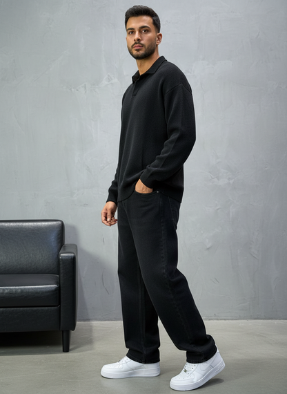 Pull noir Tricot Polo 2305