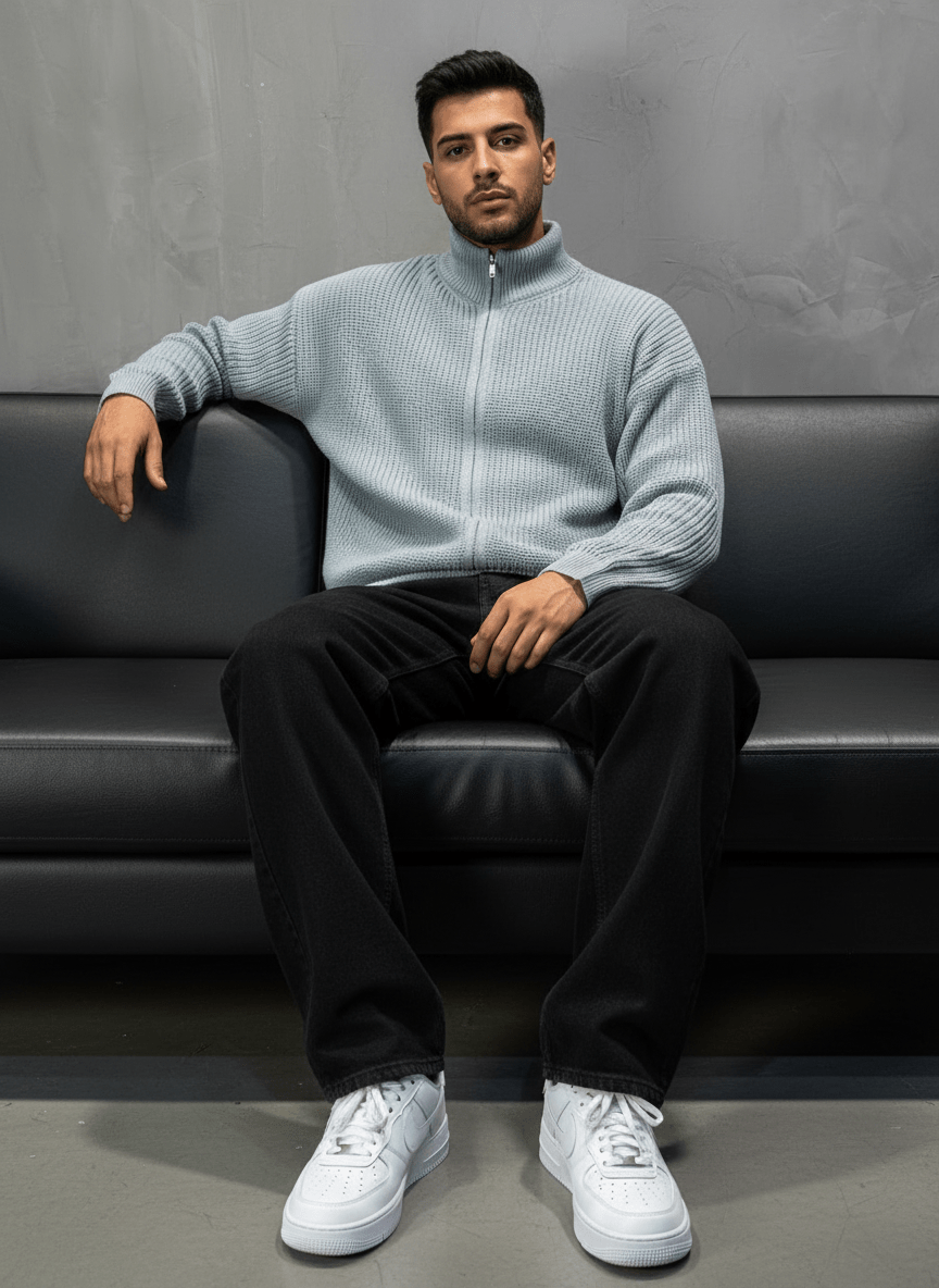 Pull Gris Col Montant 2314 - ZG PREMIUM