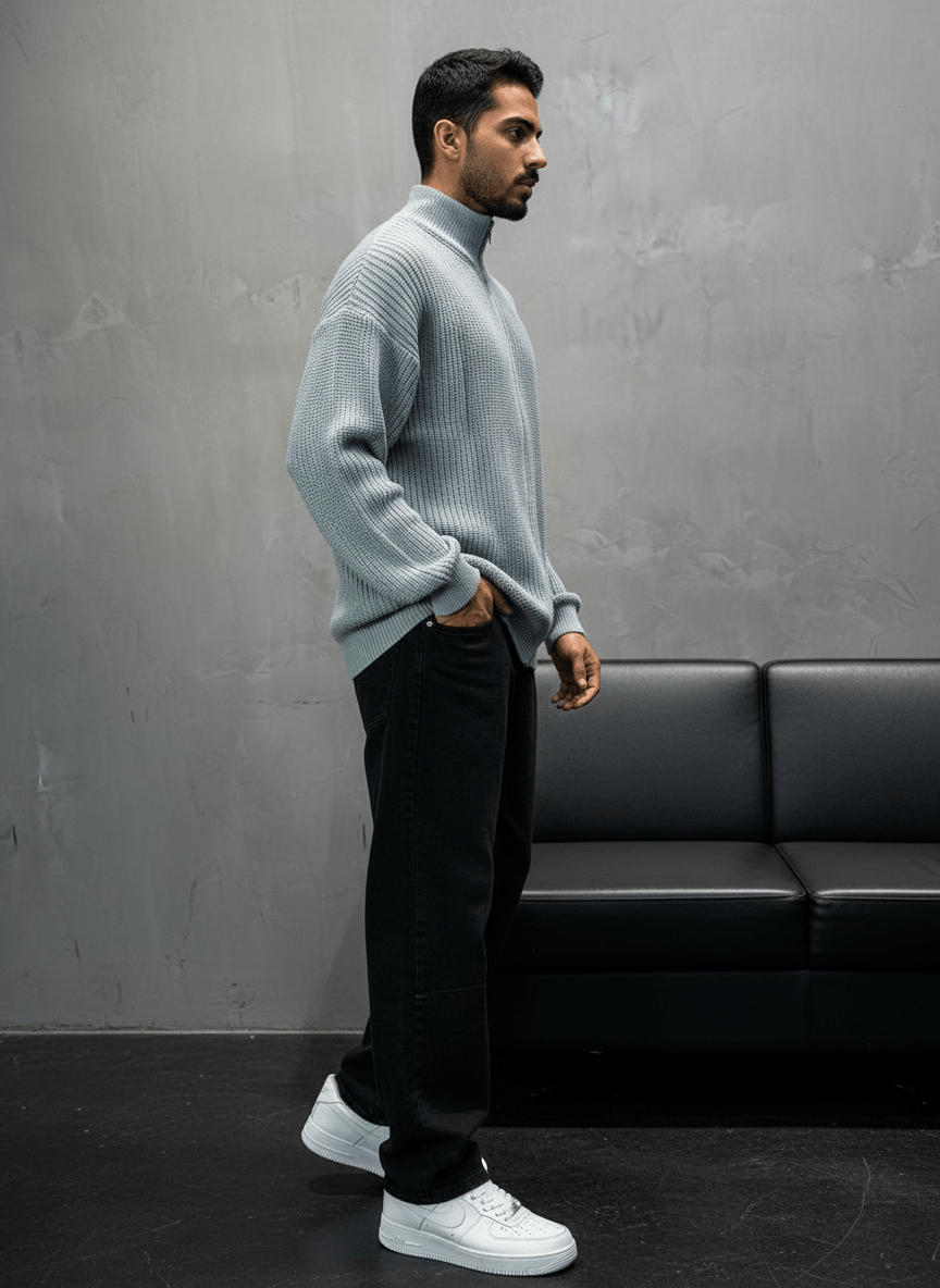 Pull Gris Col Montant 2314 - ZG PREMIUM