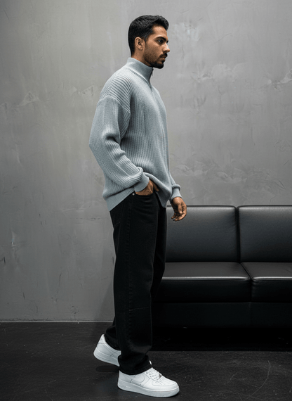 Pull Gris Col Montant 2314 - ZG PREMIUM