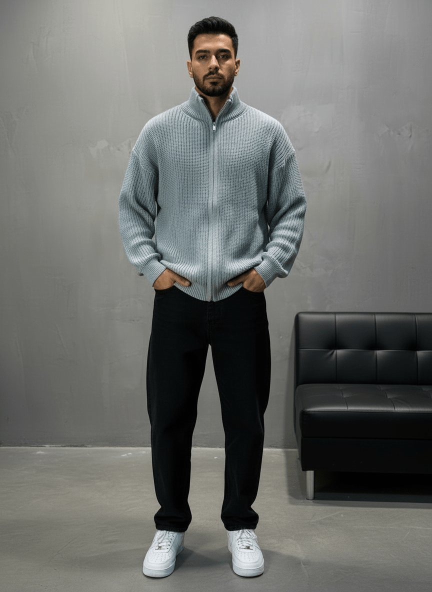 Pull Gris Col Montant 2314 - ZG PREMIUM