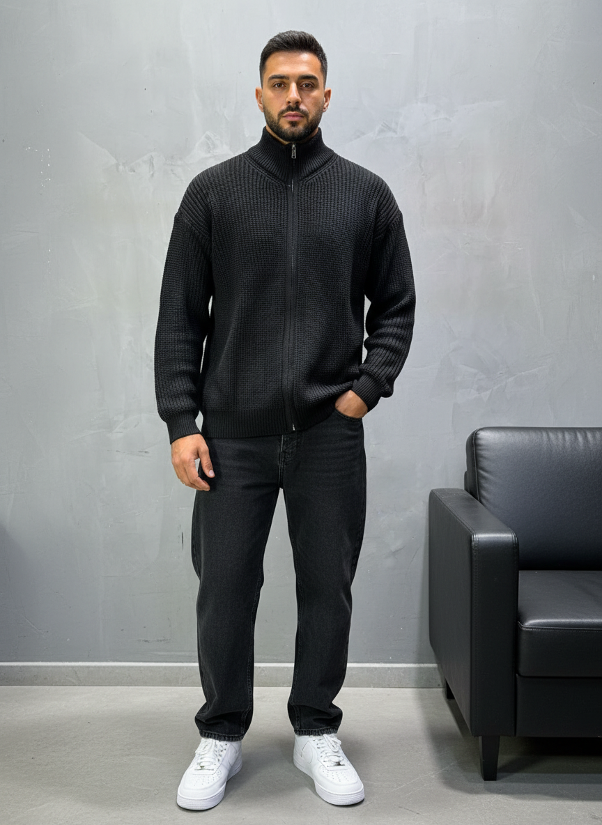 Pull noir Tricot Épais 2314