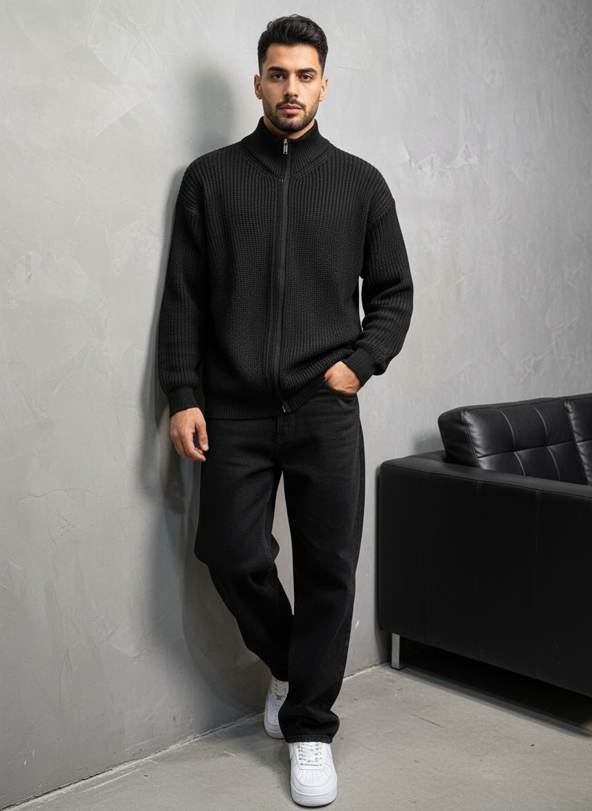 Pull noir Tricot Épais 2314