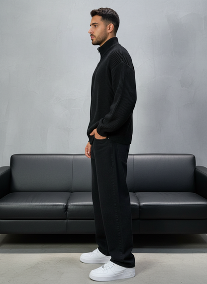 Pull noir Tricot Épais 2314
