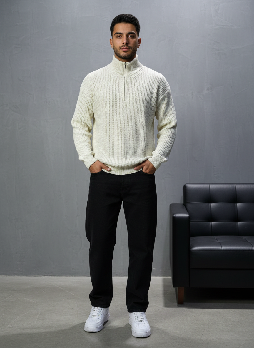 Pull beige Tricot Épais 1902