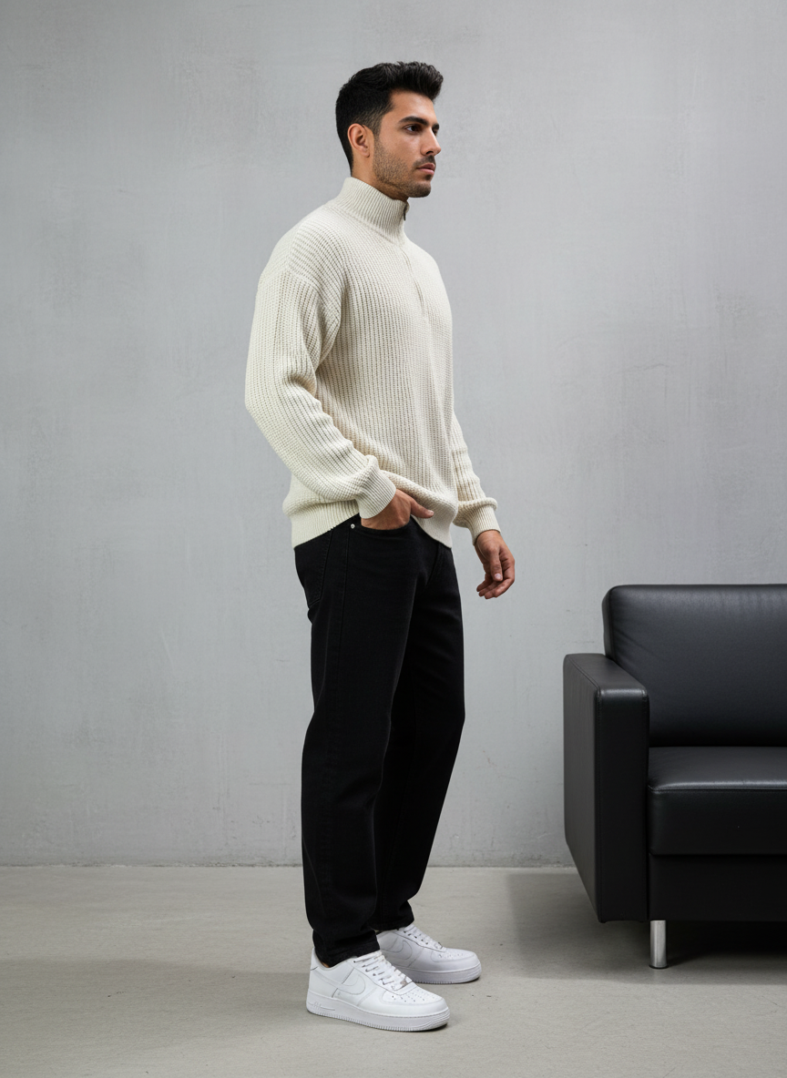 Pull beige Tricot Épais 1902