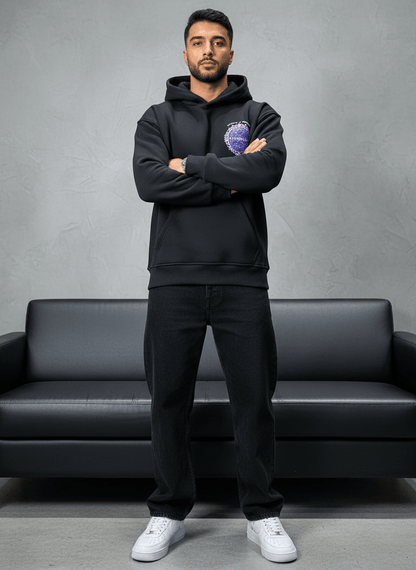 HOODIE NOIR GRAPHIQUE 7861 - ZG PREMIUM