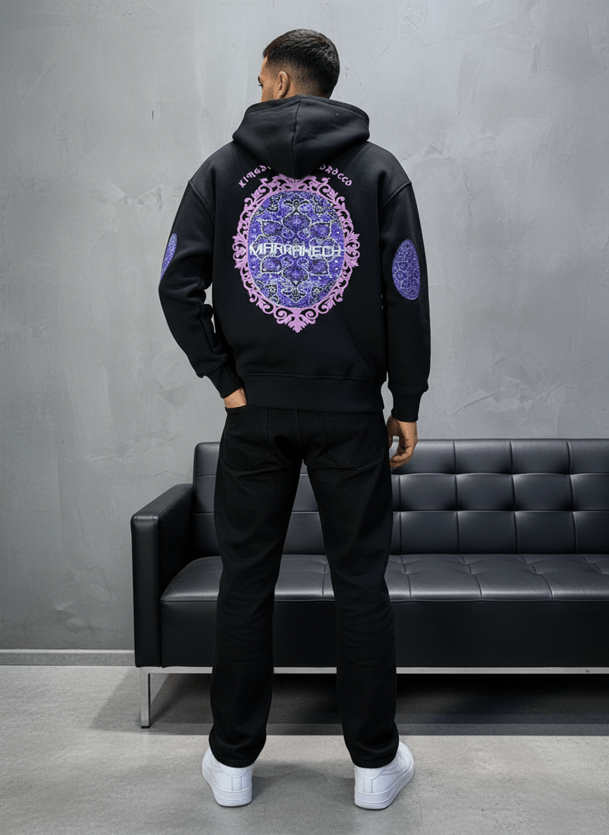 HOODIE NOIR GRAPHIQUE 7861 - ZG PREMIUM