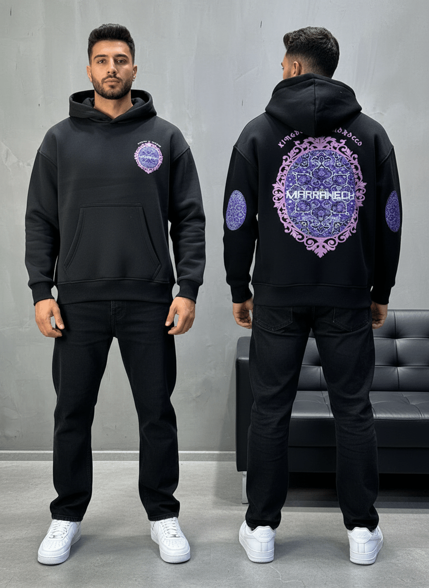 HOODIE NOIR GRAPHIQUE 7861 - ZG PREMIUM