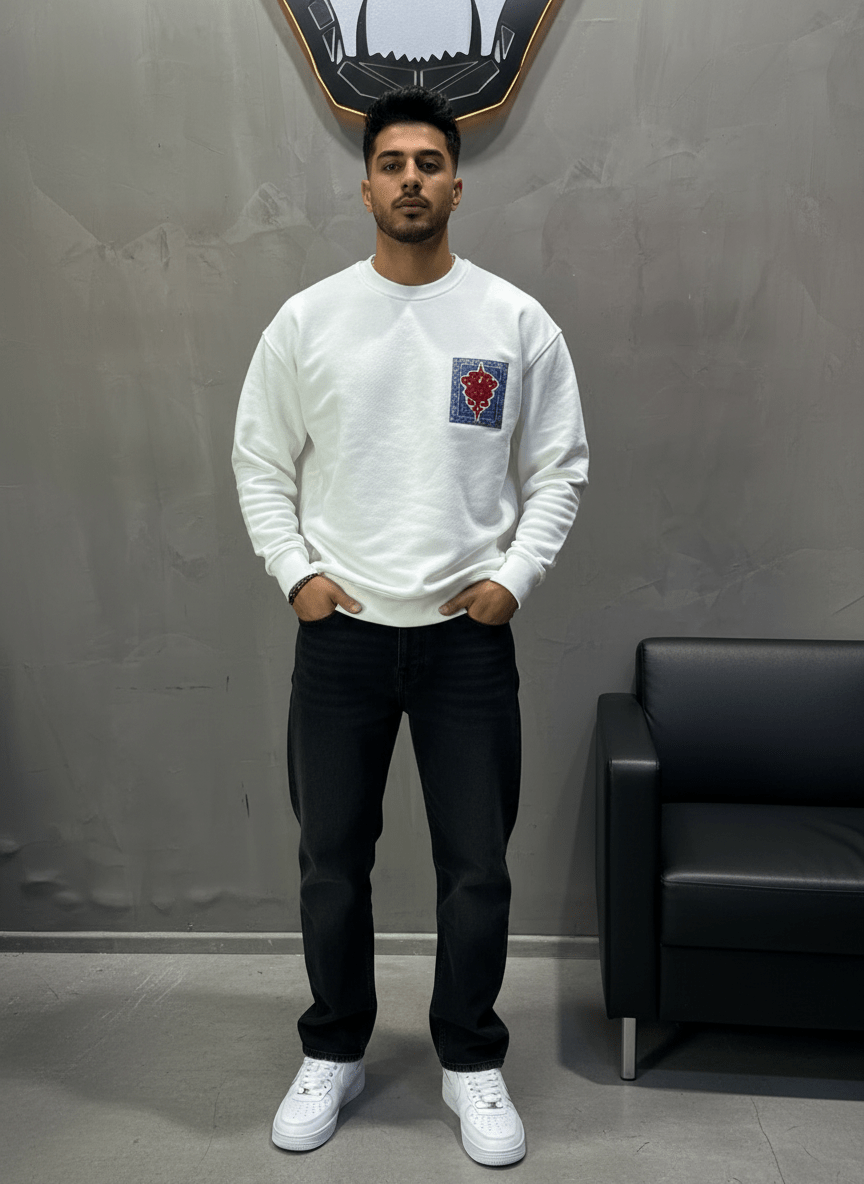 SWEAT BLANC ORNEMENTAL 7509 - ZG PREMIUM