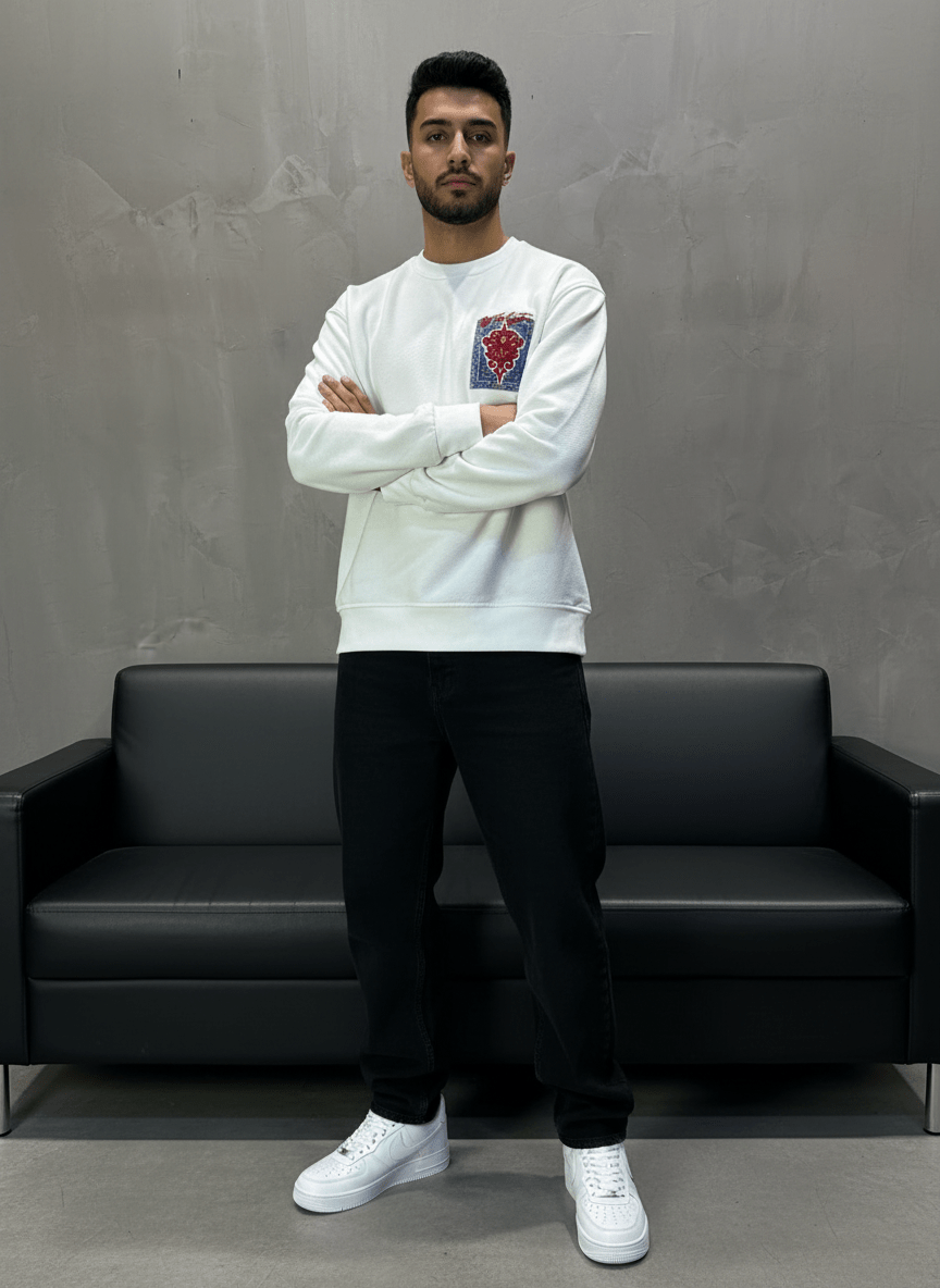 SWEAT BLANC ORNEMENTAL 7509 - ZG PREMIUM