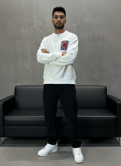 SWEAT BLANC ORNEMENTAL 7509 - ZG PREMIUM