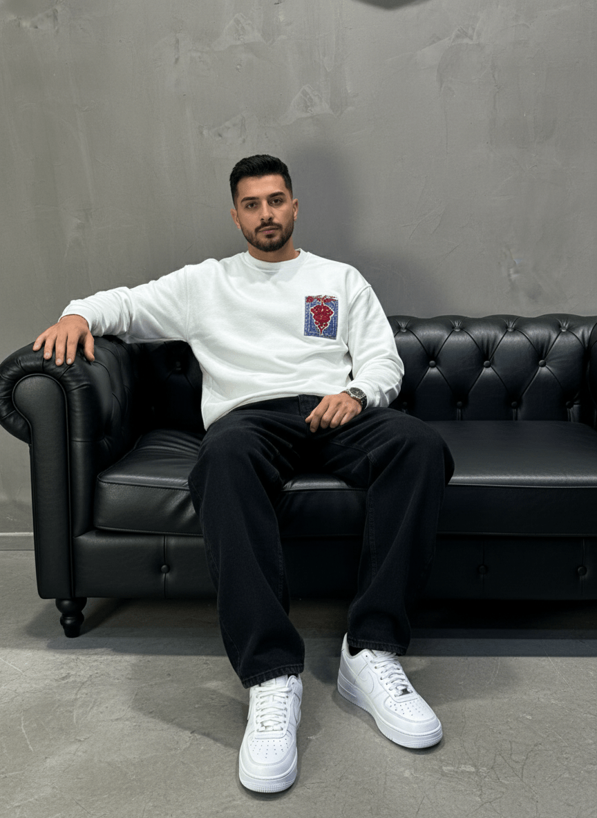SWEAT BLANC ORNEMENTAL 7509 - ZG PREMIUM