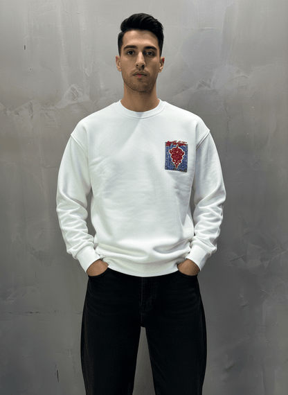 SWEAT BLANC ORNEMENTAL 7509 - ZG PREMIUM