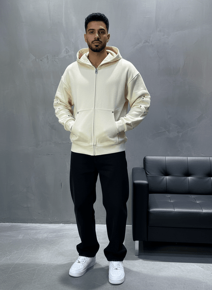 HOODIE BEIGE ZIP 5190 - ZG PREMIUM