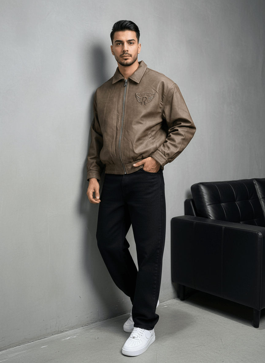 VESTE BOMBER KAKI RETRO 124 - ZG PREMIUM