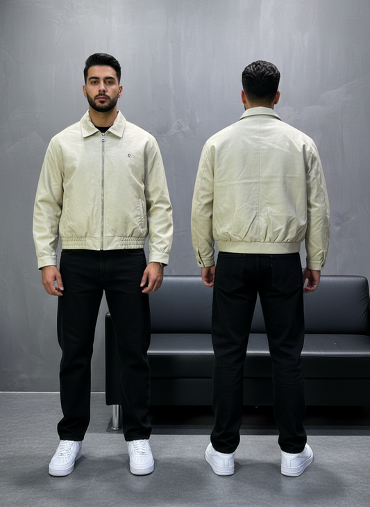 BOMBER CUIR BLANC CLASSIQUE 122