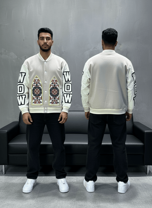 VESTE VARSITY BEIGE 1737 - ZG PREMIUM