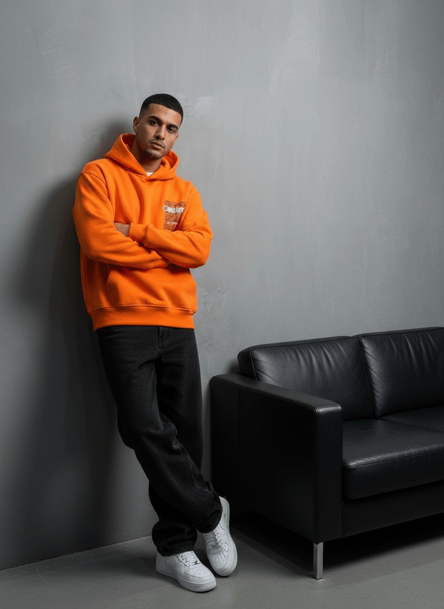 SWEAT CAPUCH ORANGE CASABLANCA 7521 - ZG PREMIUM