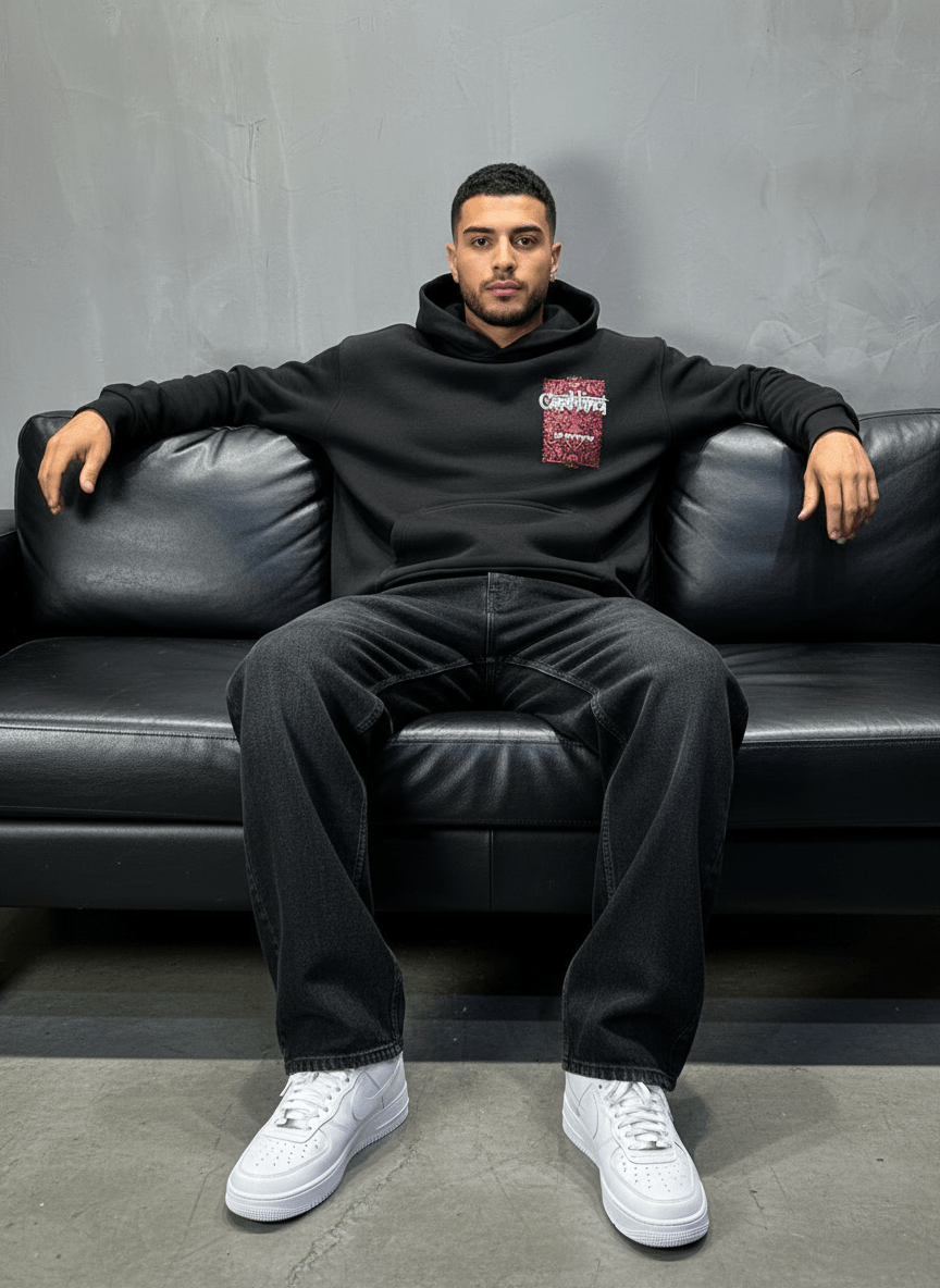 SWEAT CAPUCH NOIR CASABLANCA 7521 - ZG PREMIUM