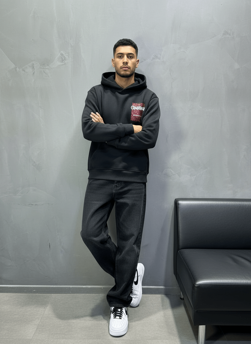 SWEAT CAPUCH NOIR CASABLANCA 7521 - ZG PREMIUM