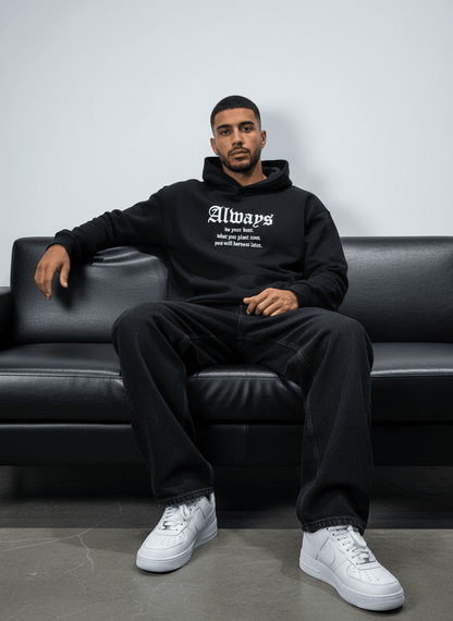 SWEAT CAPUCH NOIR ALWAYS 7528 - ZG PREMIUM