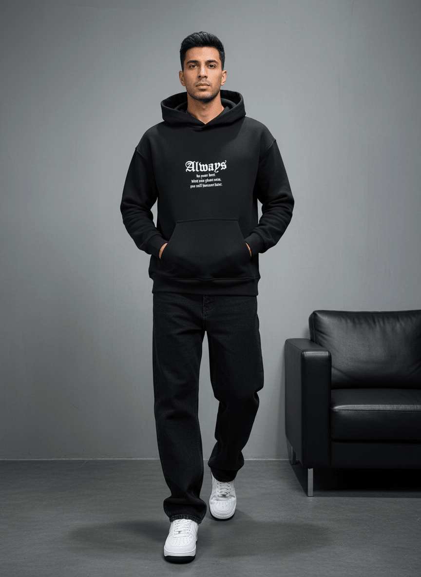 SWEAT CAPUCH NOIR ALWAYS 7528 - ZG PREMIUM