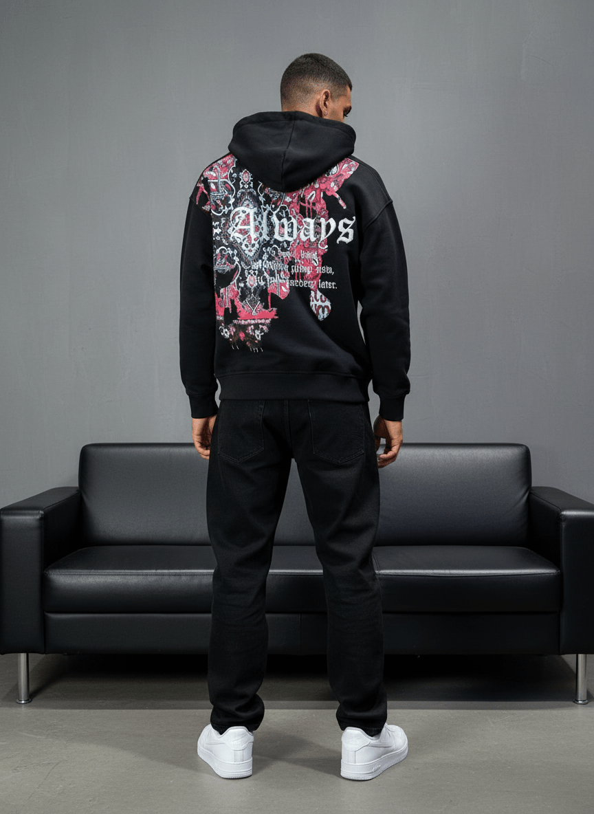 SWEAT CAPUCH NOIR ALWAYS 7528 - ZG PREMIUM