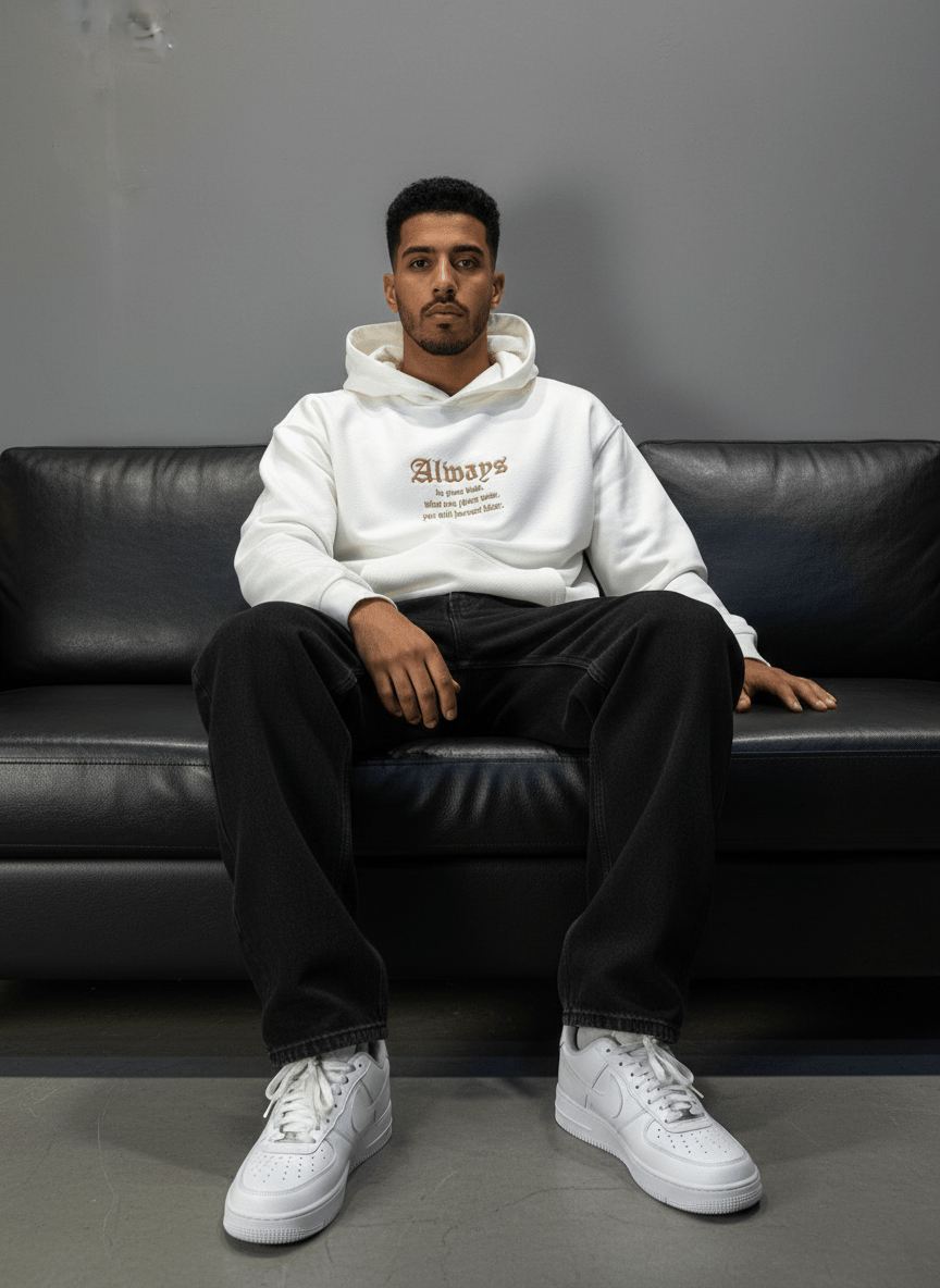 SWEAT CAPUCH BLANC ALWAYS 7528 - ZG PREMIUM