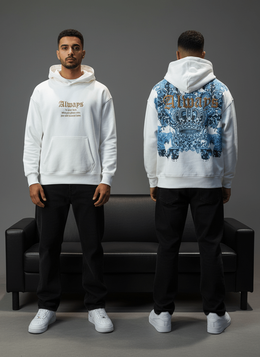 SWEAT CAPUCH BLANC ALWAYS 7528 - ZG PREMIUM